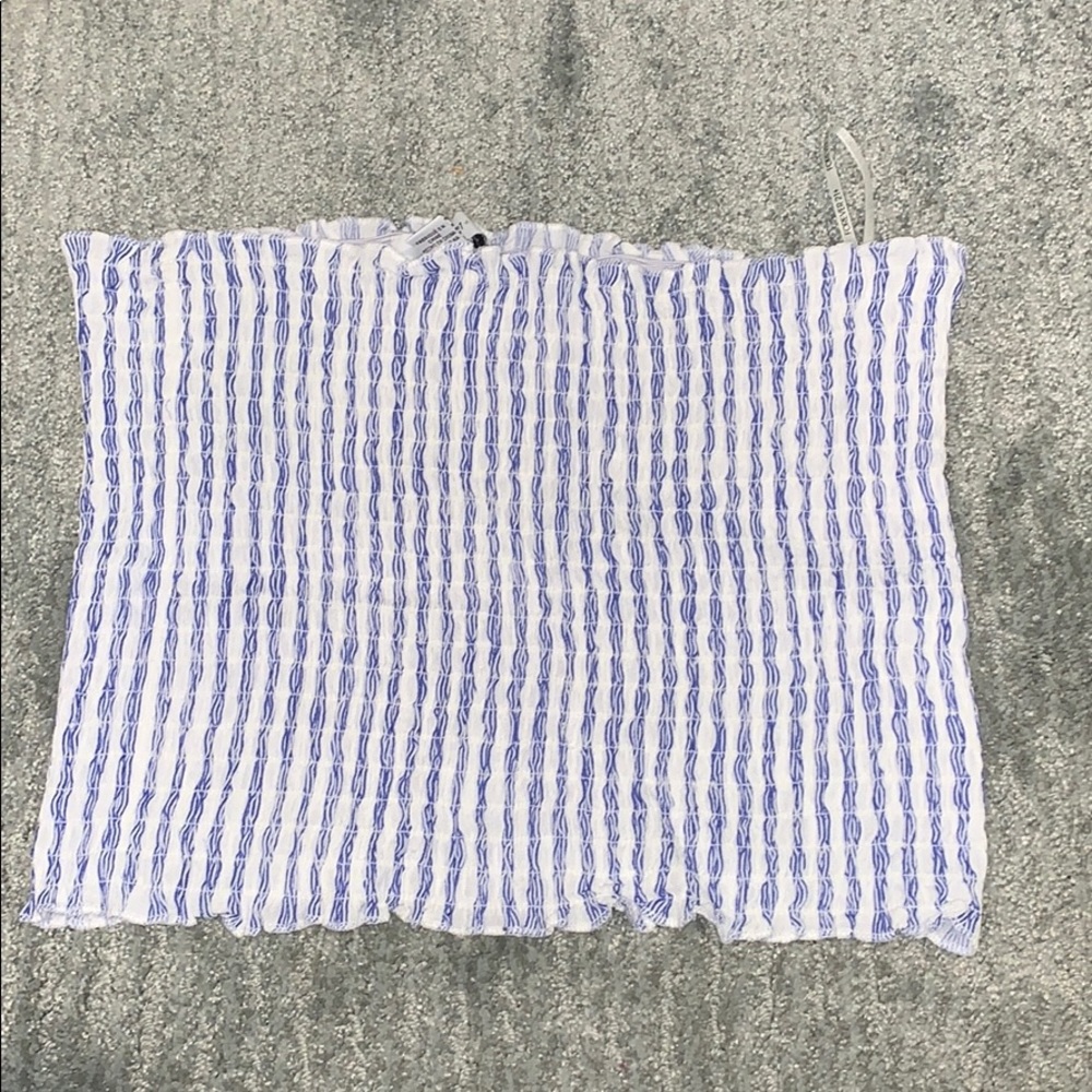 BLUE & WHITE TUBE TOP